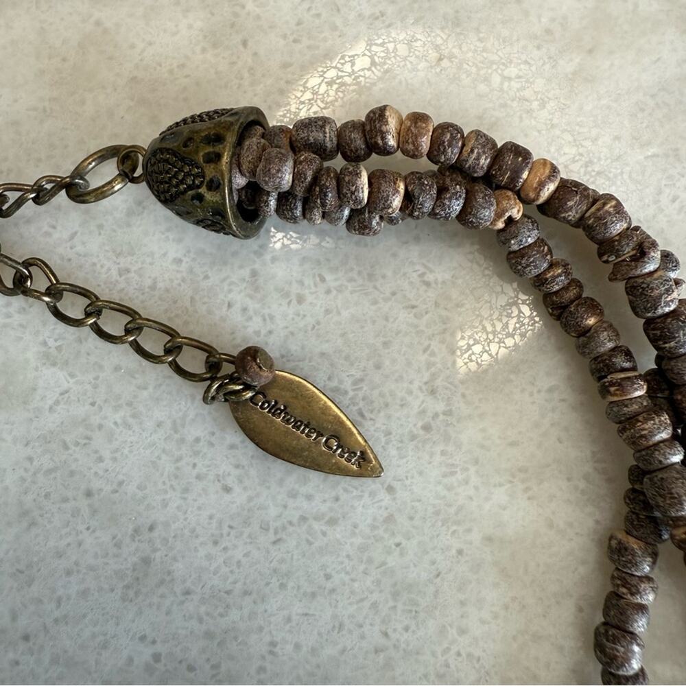 Coldwater Creek Brass Beaded Boho Statement Necklace 22in - Picture 3 of 3